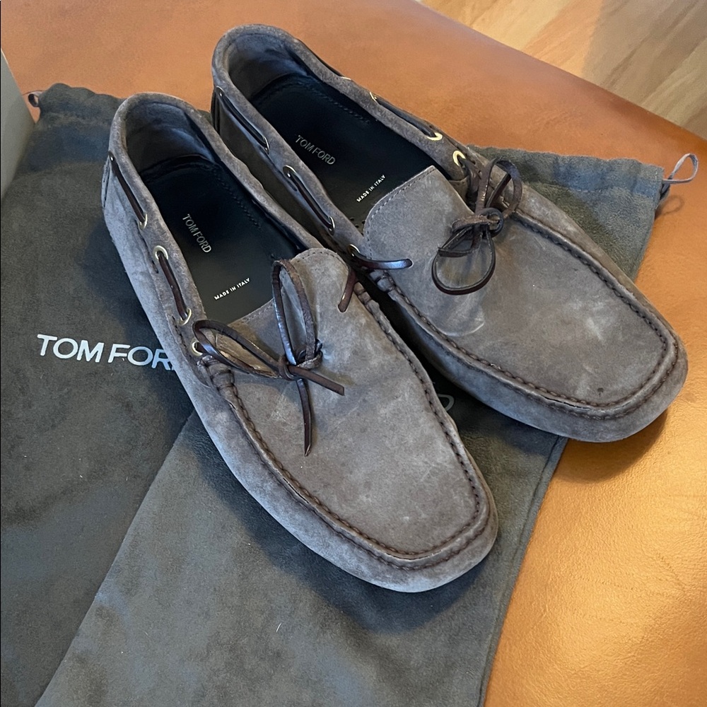 Tom Ford Men's Gray Suede Slip-Ons